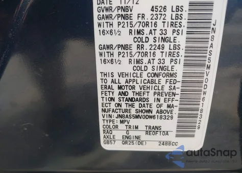 2013 Nissan Rogue S from USA, damaged, VIN JN8AS5MV0DW618329